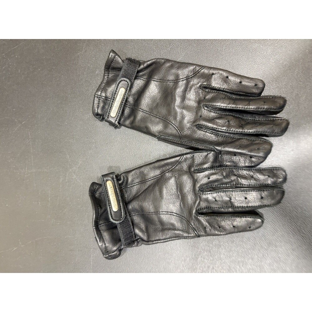 Genuine Harley Davidson Motorcycles Leather Womens Medium Gloves Black